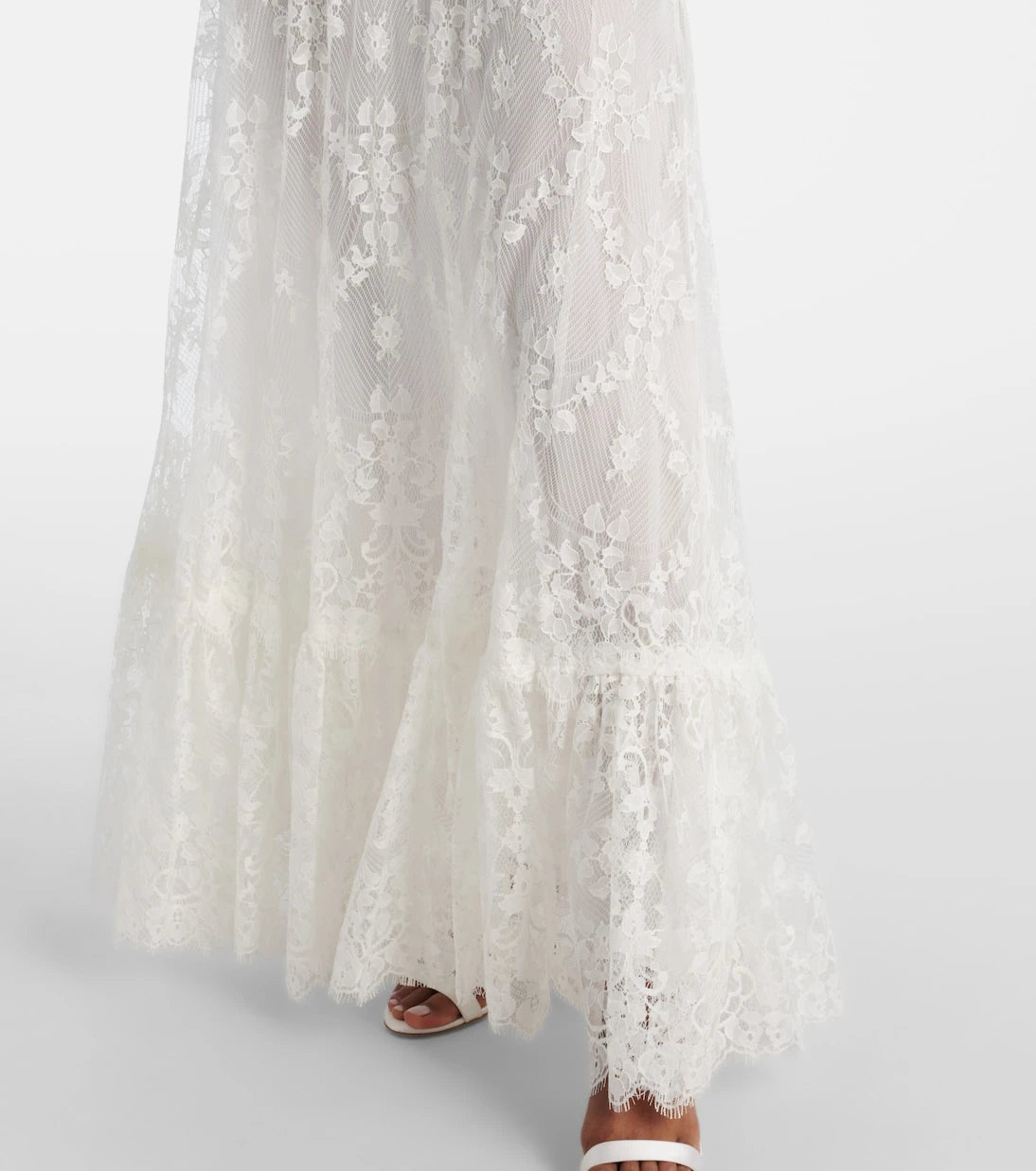 Elie Saab - Embroidered cotton-blend lace gown