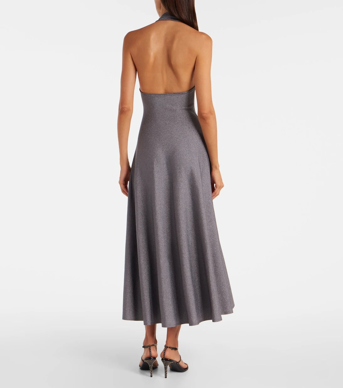 Khaite - Melina halterneck lamé maxi dress