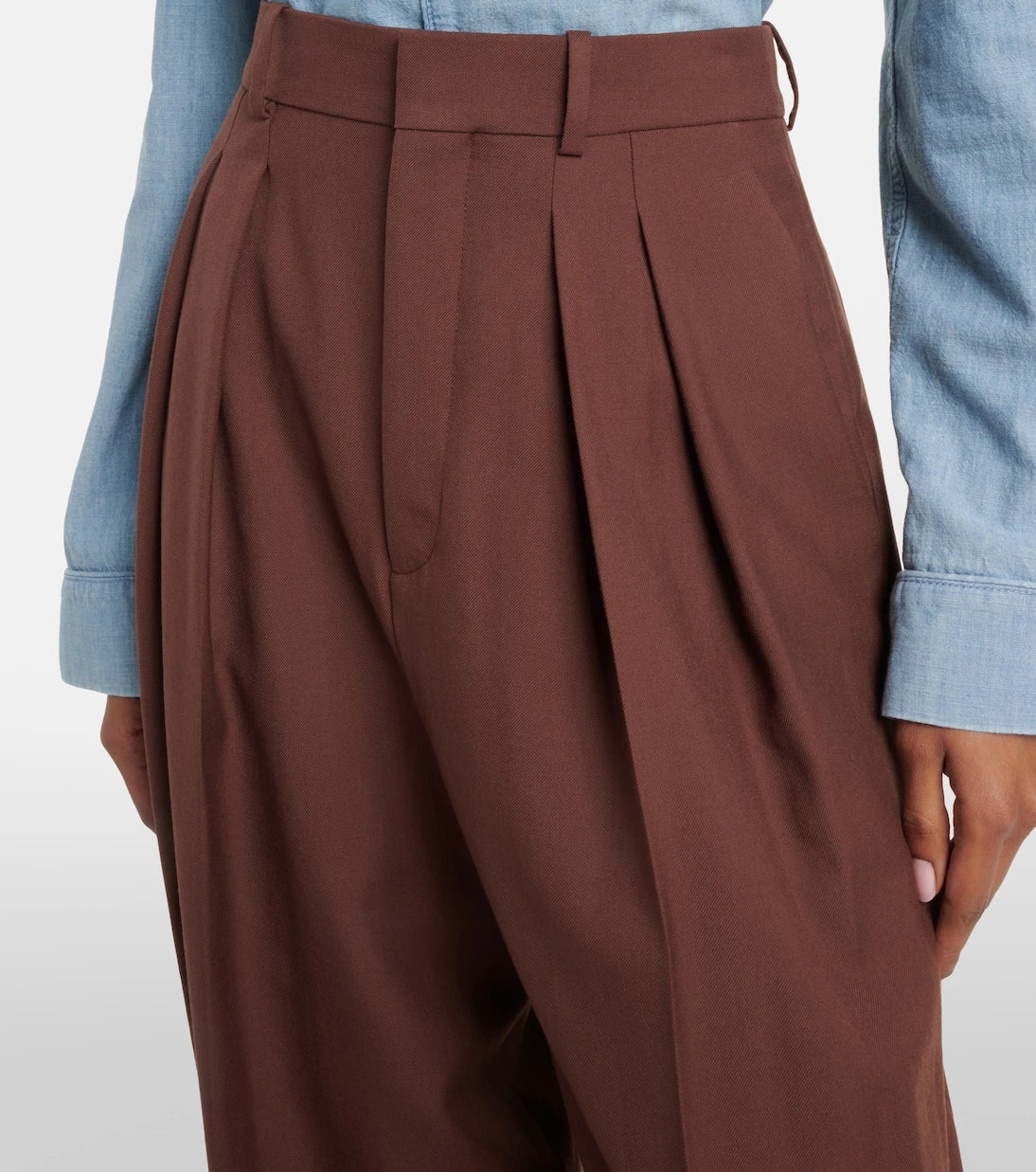 Saint Laurent - Pleated wool gabardine wide-leg pants