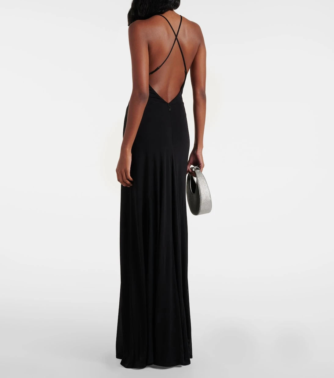 Staud - Fleur mesh-paneled jersey gown