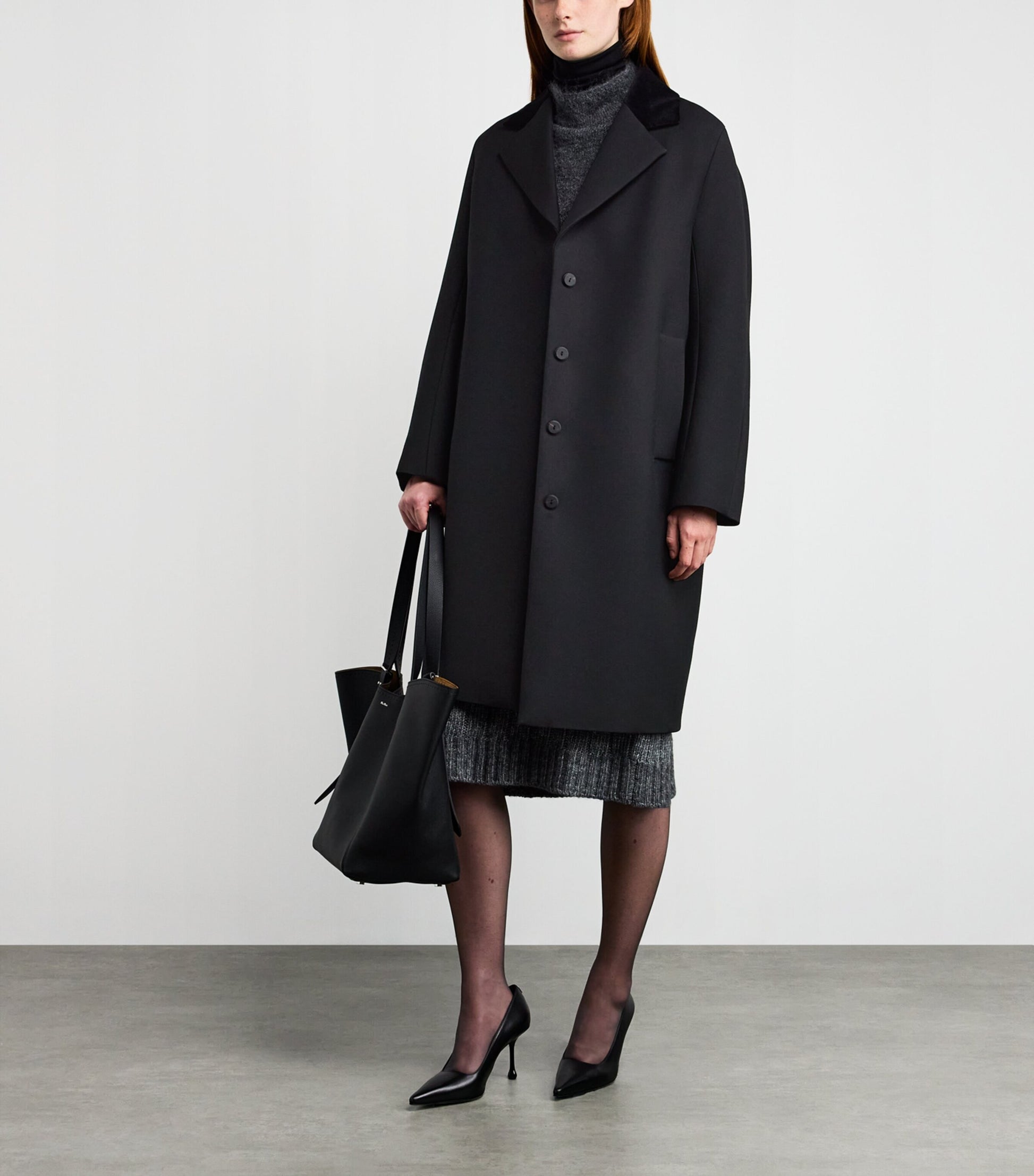 Max Mara Black Wool-Silk Coat