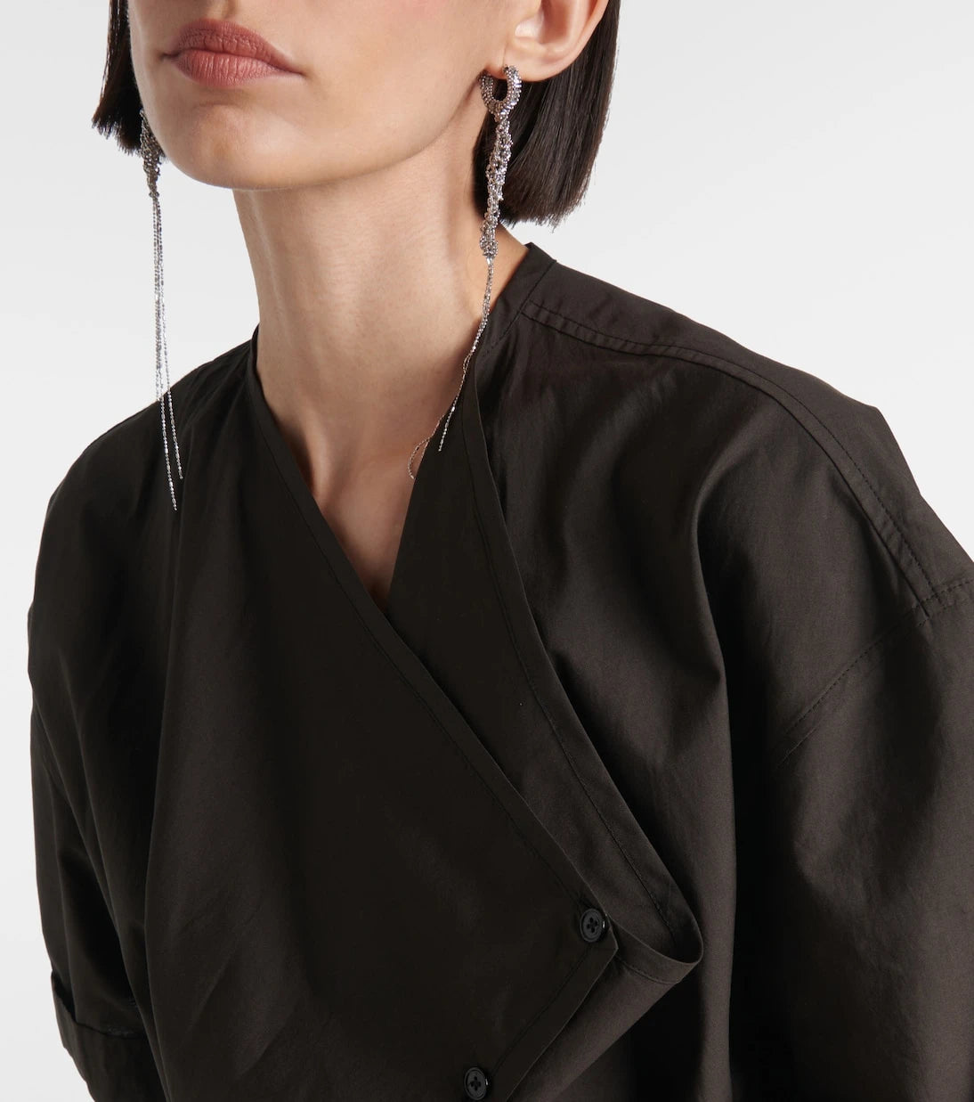 Lemaire - Draped cotton and silk shirt dress