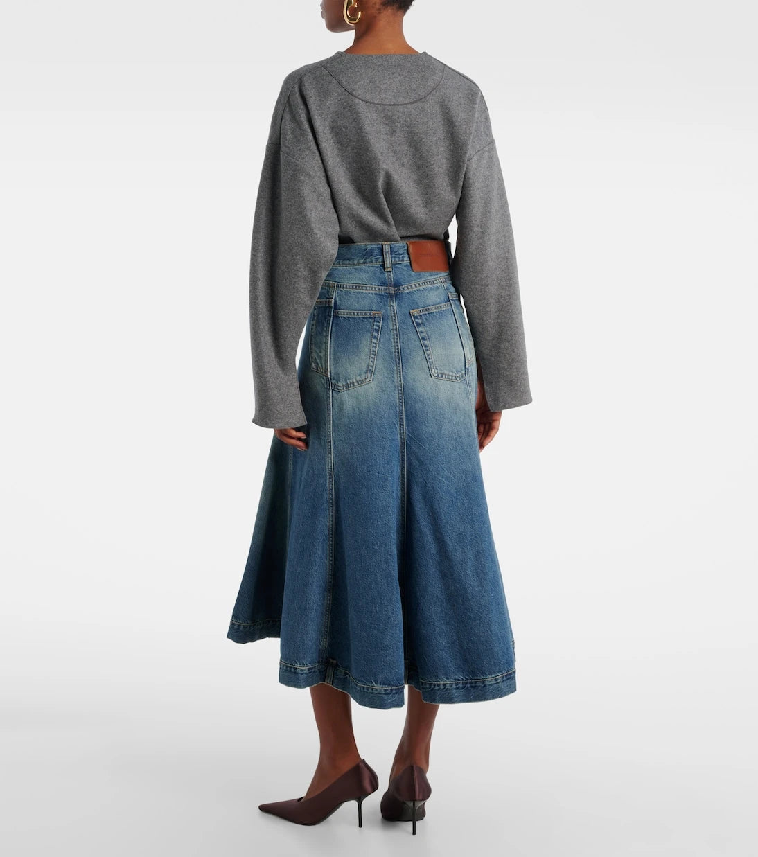 Victoria Beckham - Denim midi skirt