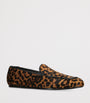 Stuart Weitzman Brown Suede Leopard Brooks Loafers
