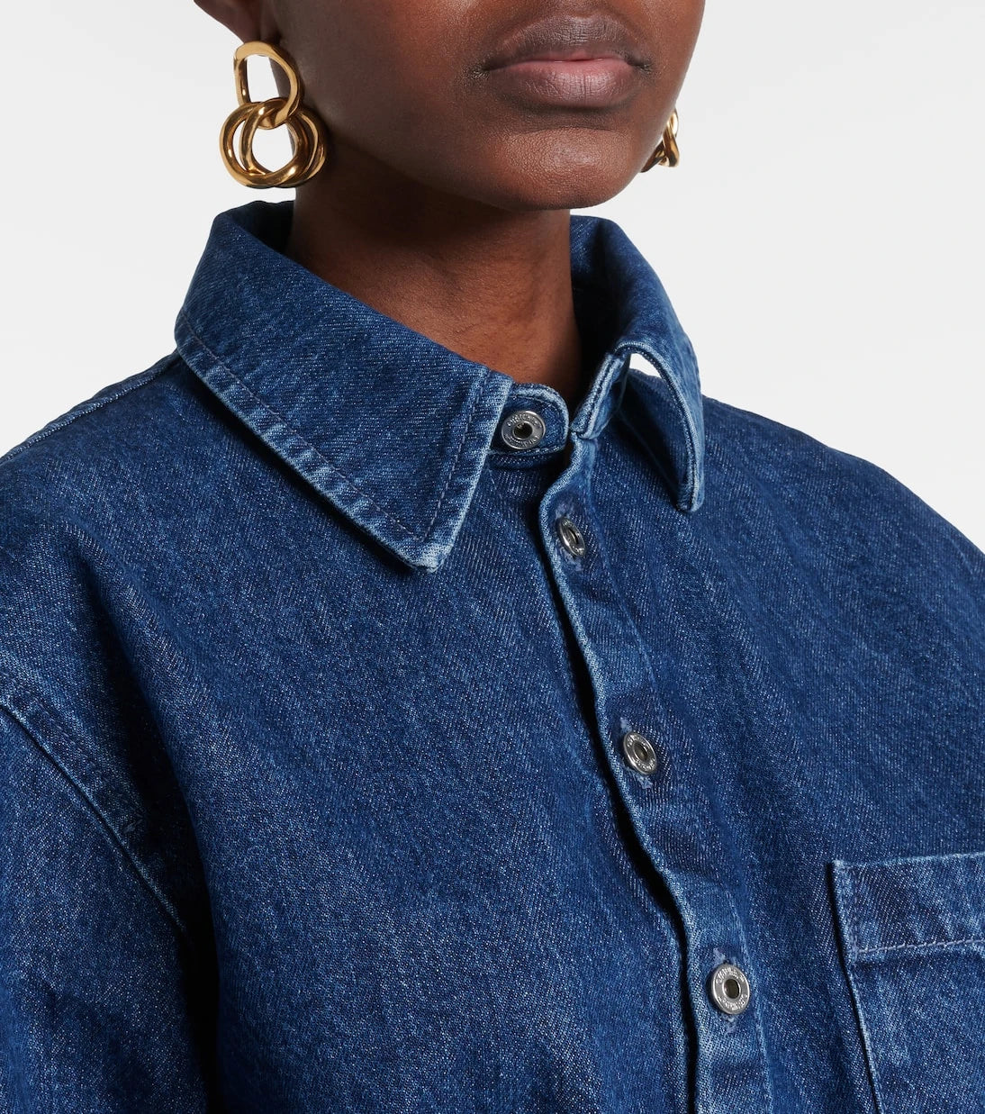 Off-White - Asymmetric denim shirt dress
