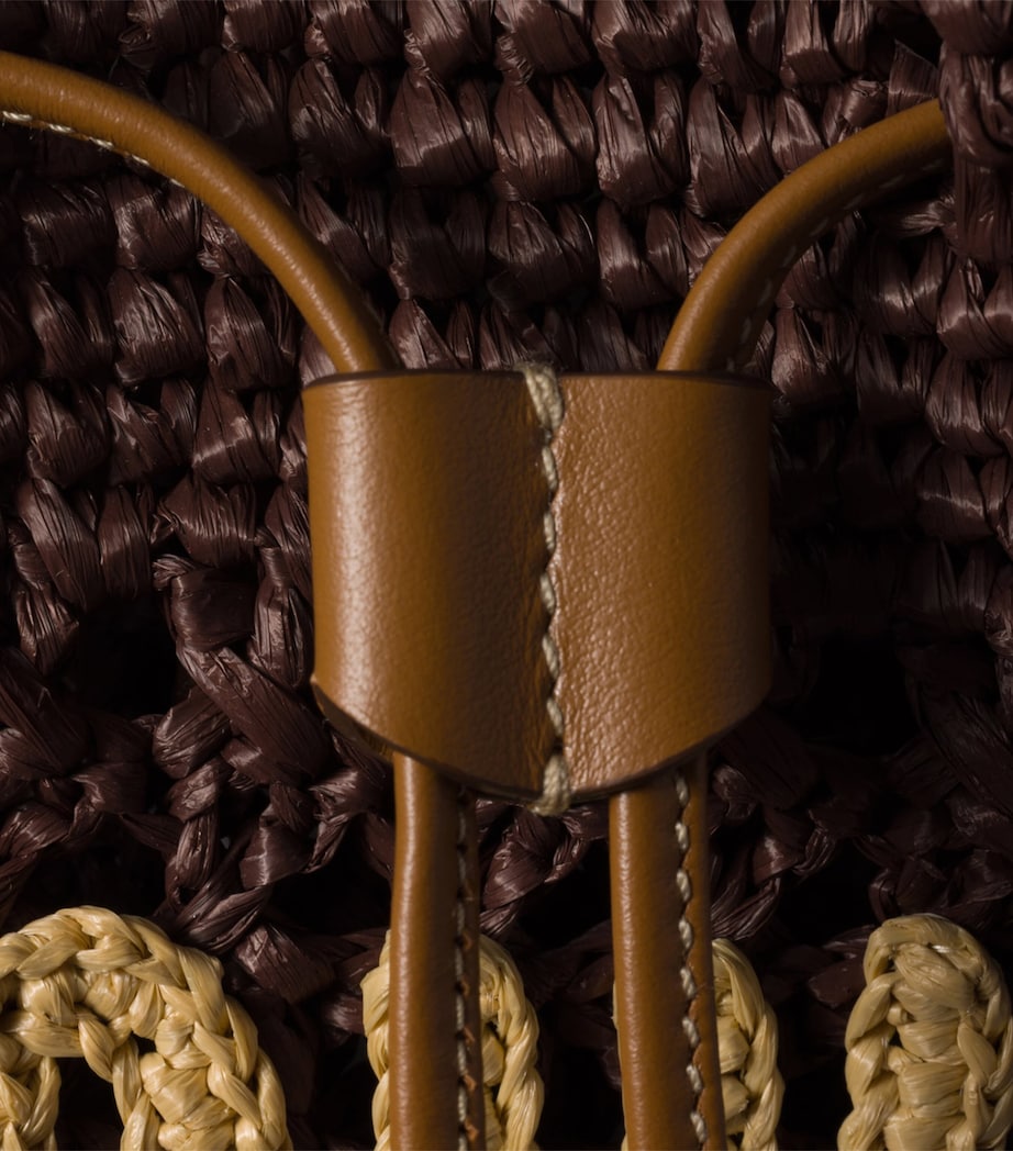 Miu Miu Brown Woven Logo Top-Handle Bag