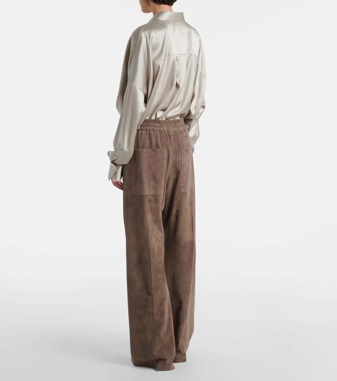 Brunello Cucinelli - Suede wide-leg pants
