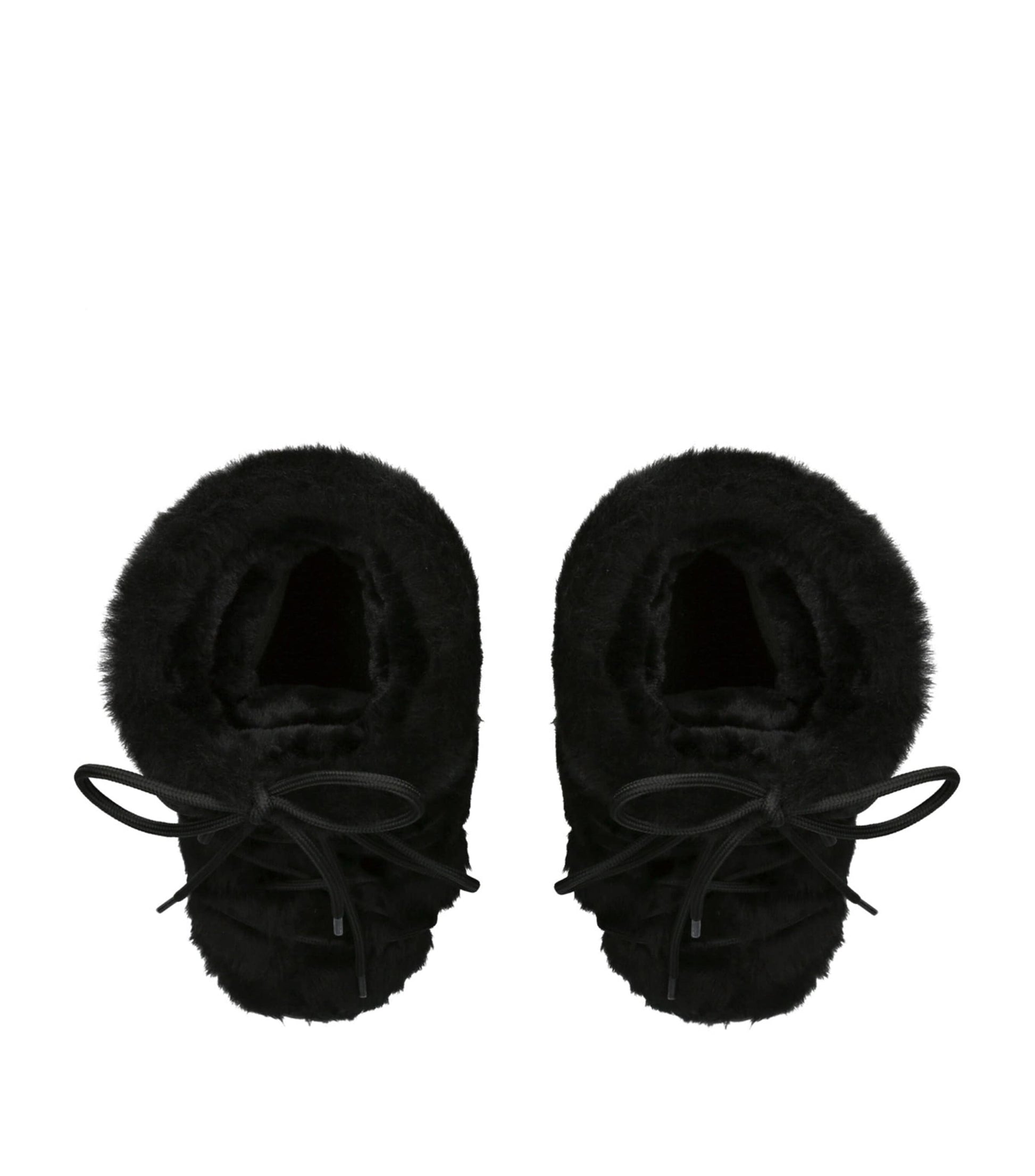 Black Faux Fur Icon Low Ankle Boots