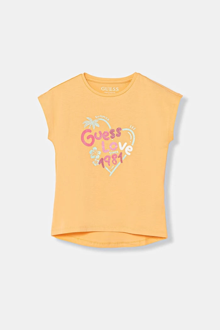 Guess pamuklu çocuk tişörtü