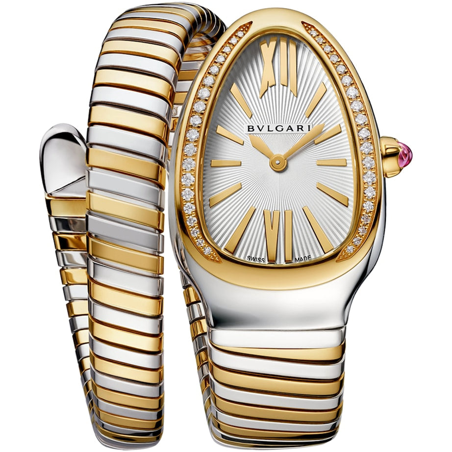 Bvlgari Stainless Steel and Yellow Gold Serpenti Tubogas Watch 35mm