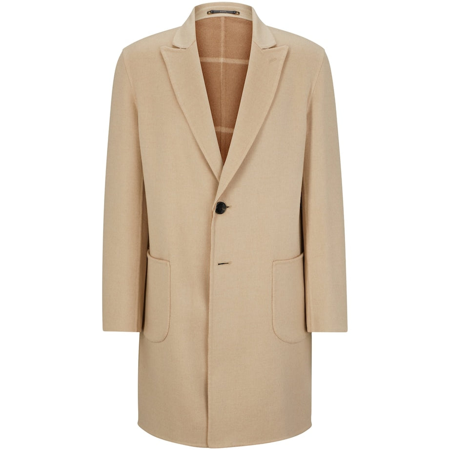 BOSS Beige Camel Hair Overcoat
