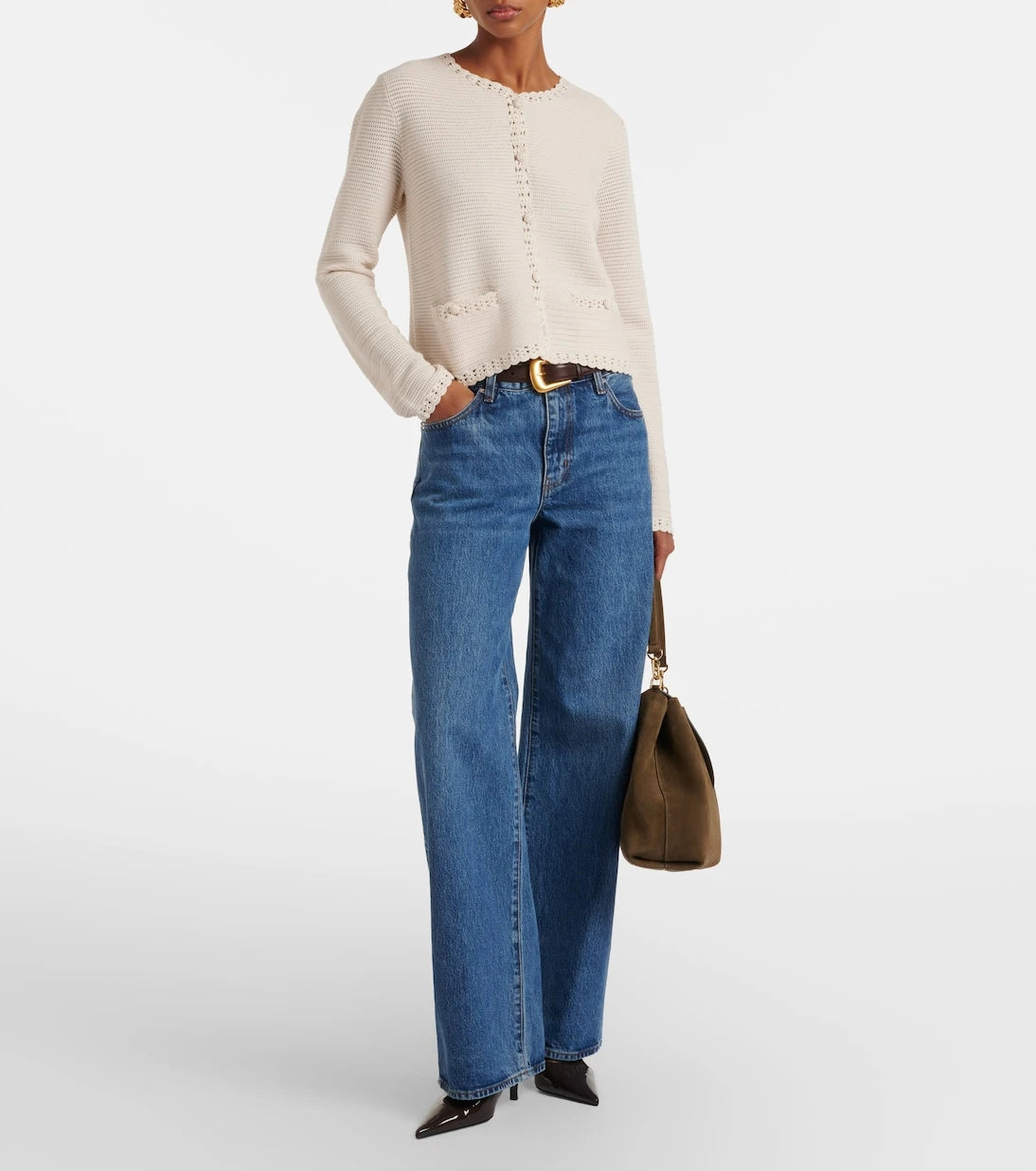 Frame - Crochet-trimmed wool-blend jacket