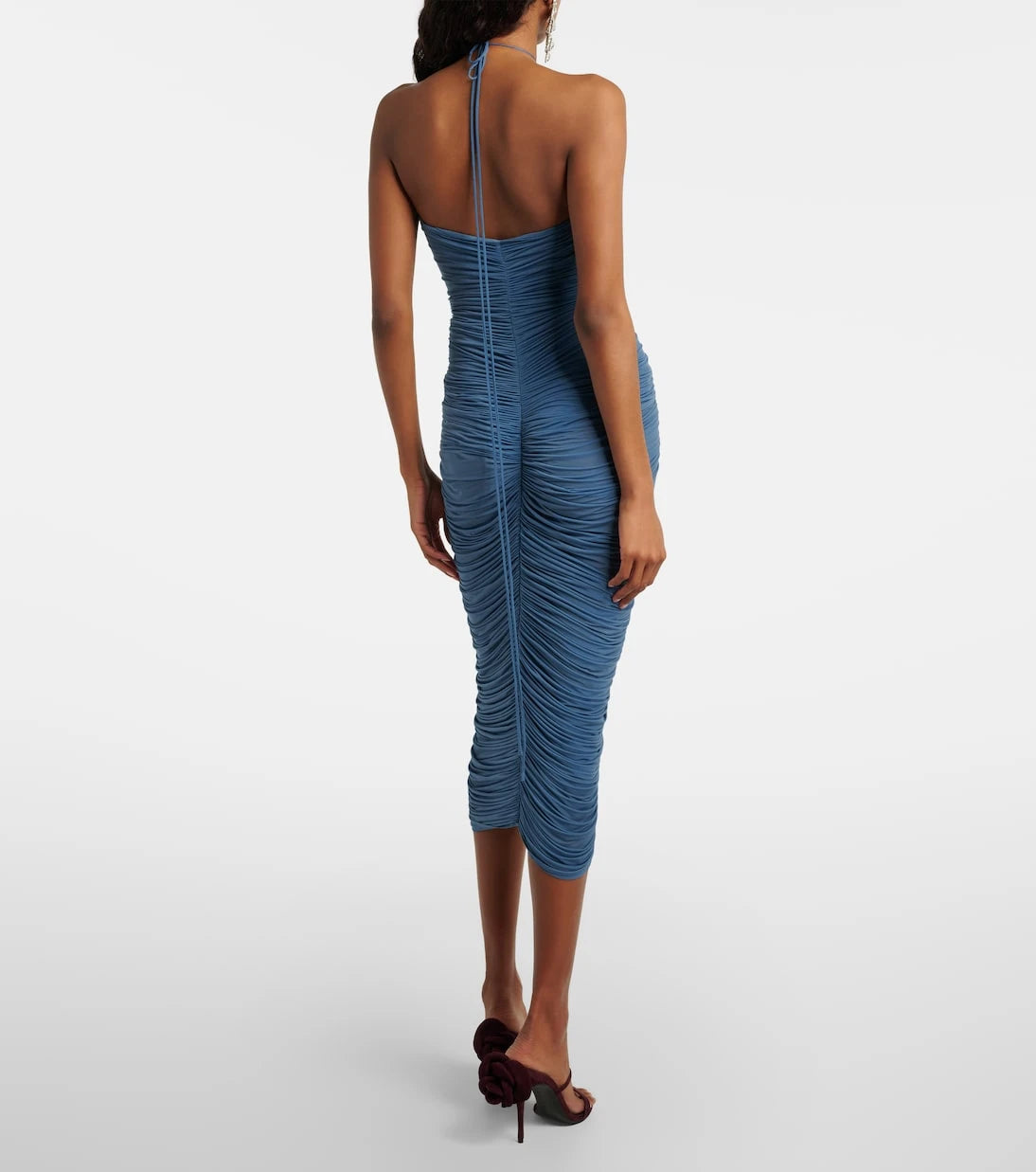 Magda Butrym - Floral-appliqué ruched midi dress