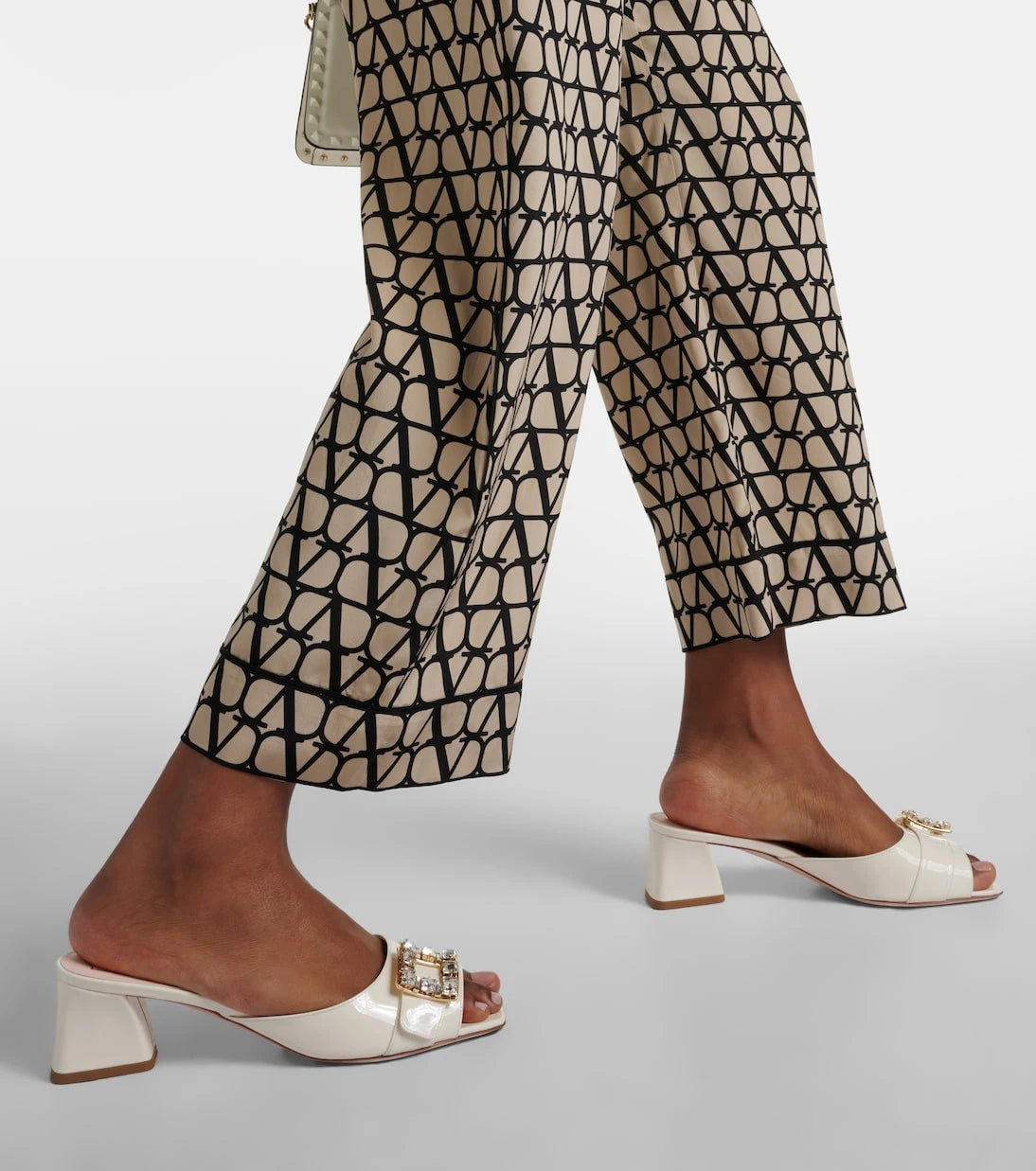 Roger Vivier - BikiViv embellished patent leather mules