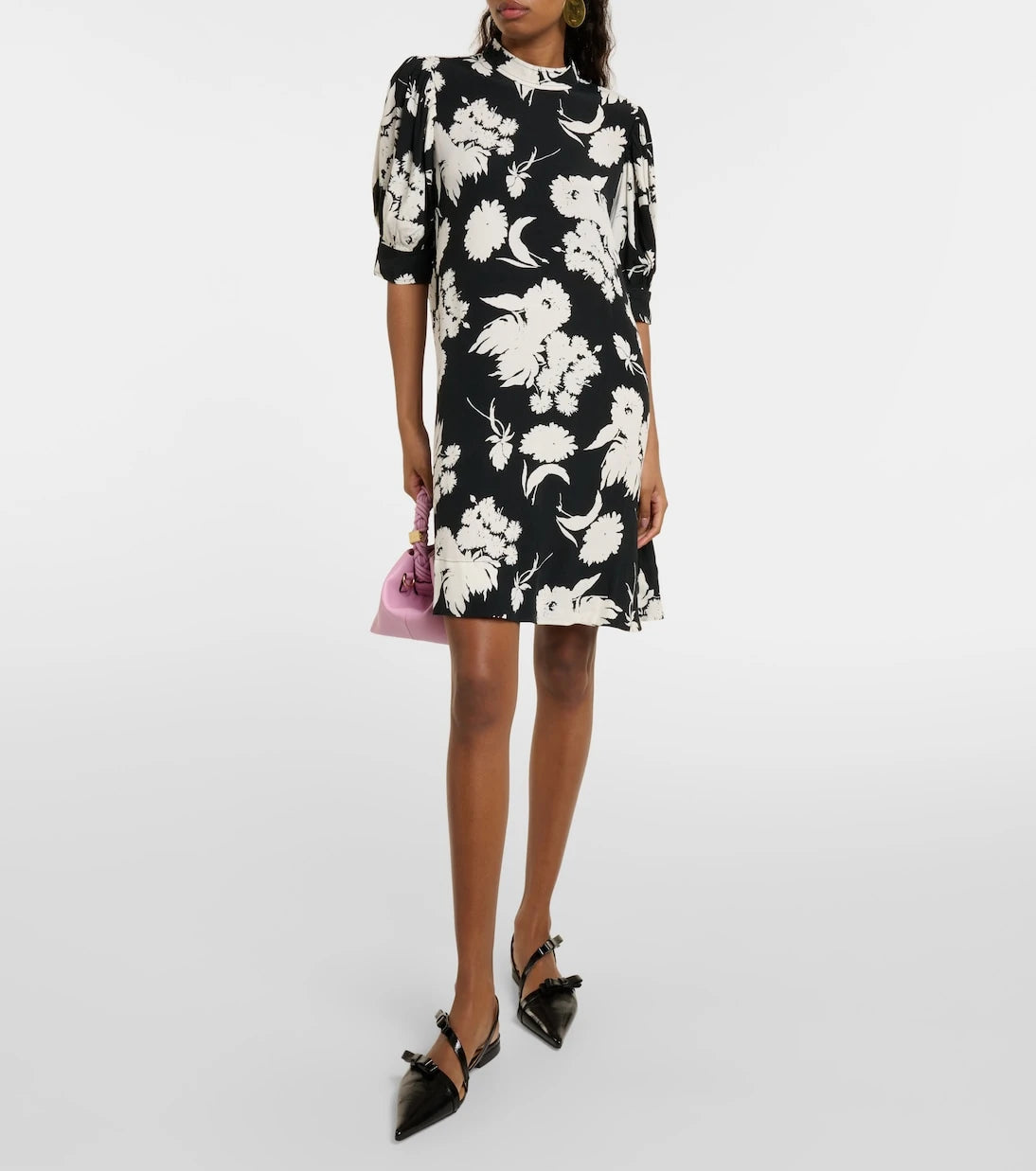 Ganni - Printed crêpe minidress