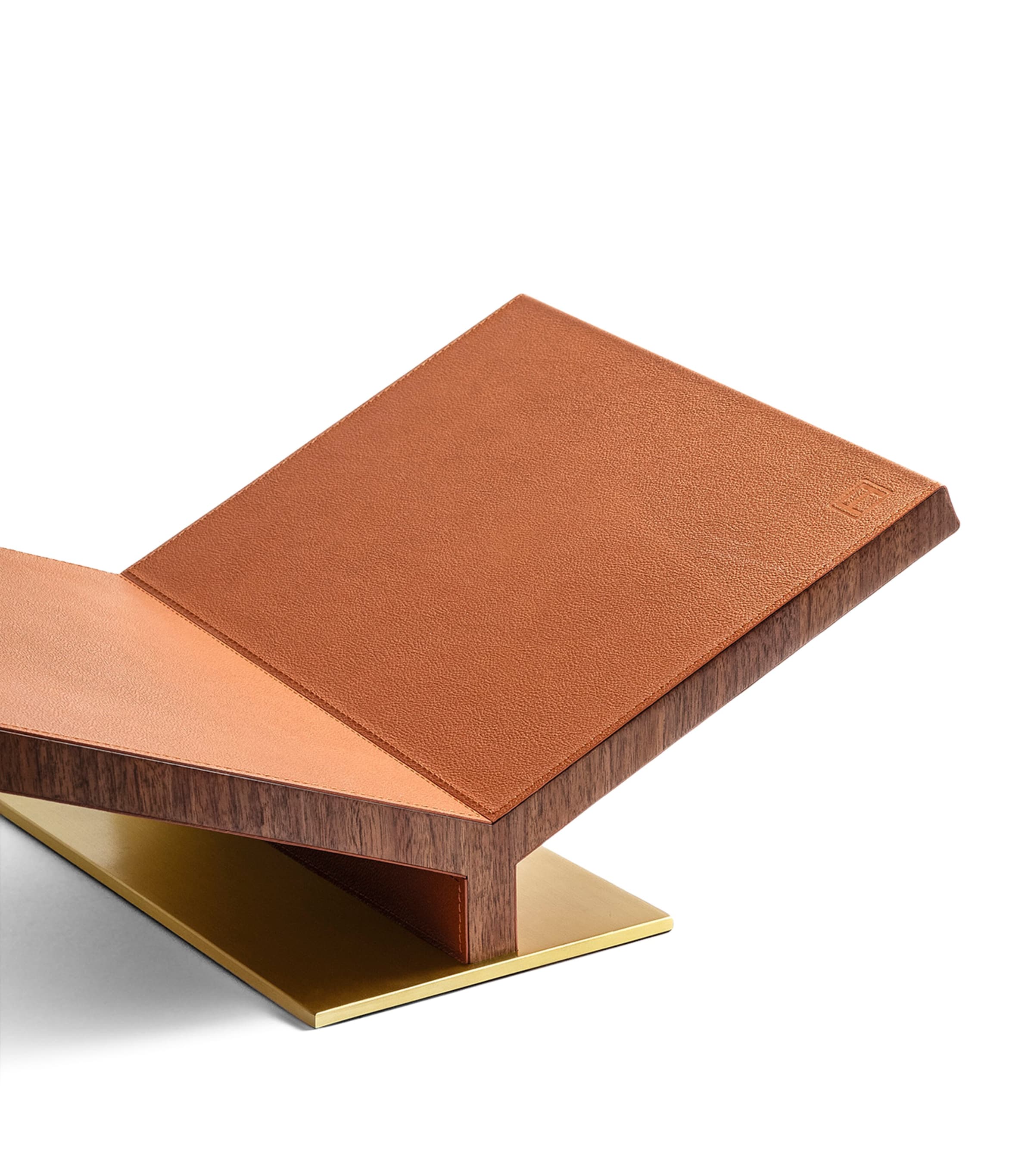 Walnut-Leather Classic Collector Bookstand