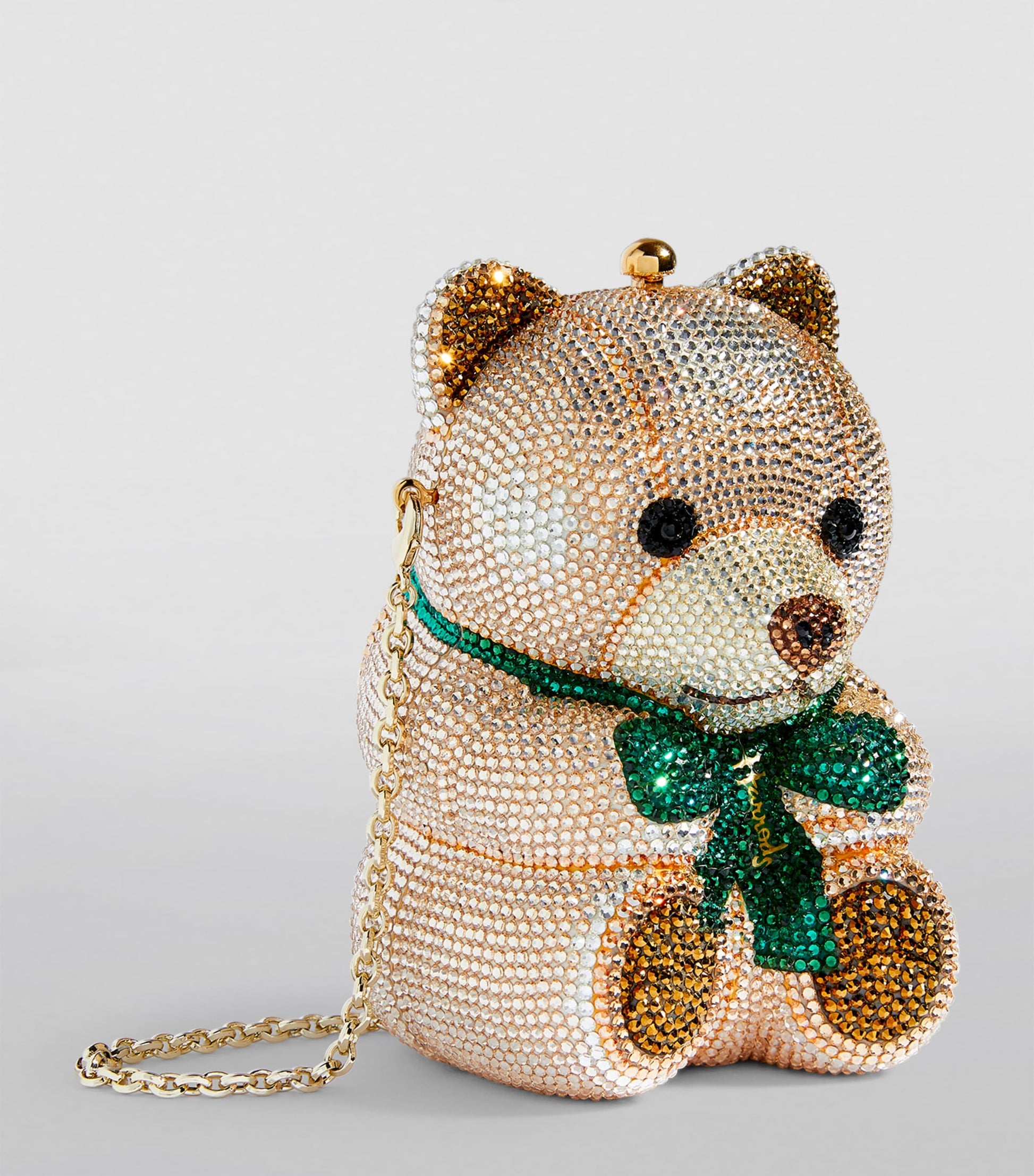 Embellished Harrods Bear Clutch Bag CHAMPAGNE PROSECCO