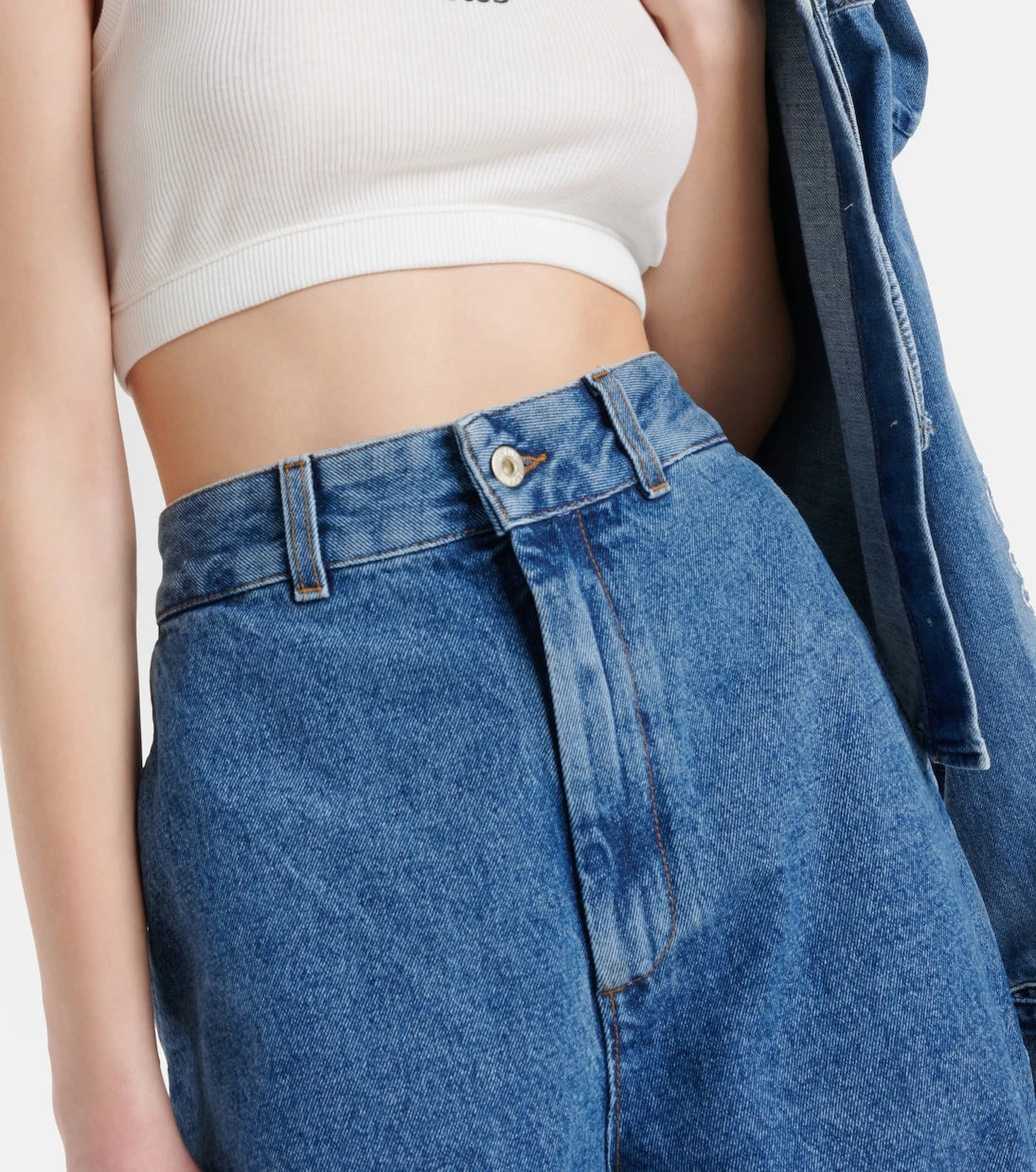Loewe - Anagram high-rise wide-leg jeans