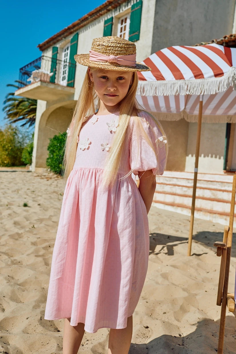 Patachou - Floral-appliqué cotton dress
