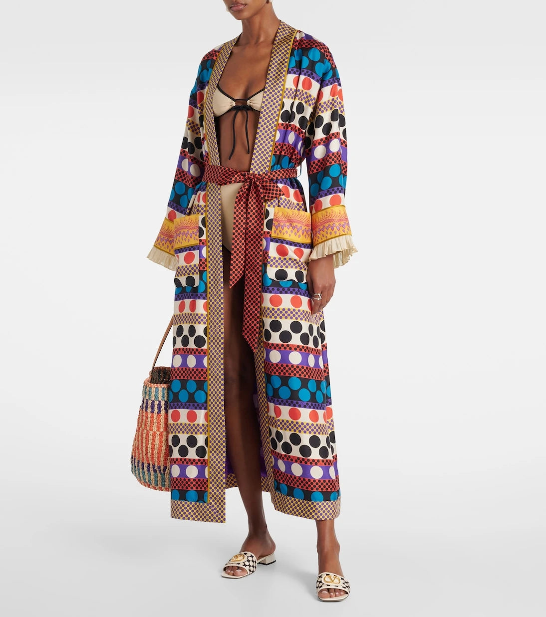 Valentino - Polka-dot silk beach cover-up