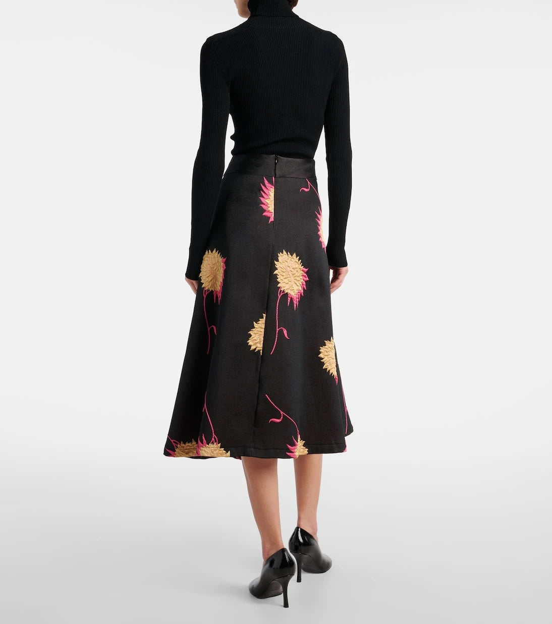 La DoubleJ - Milano jacquard satin midi skirt