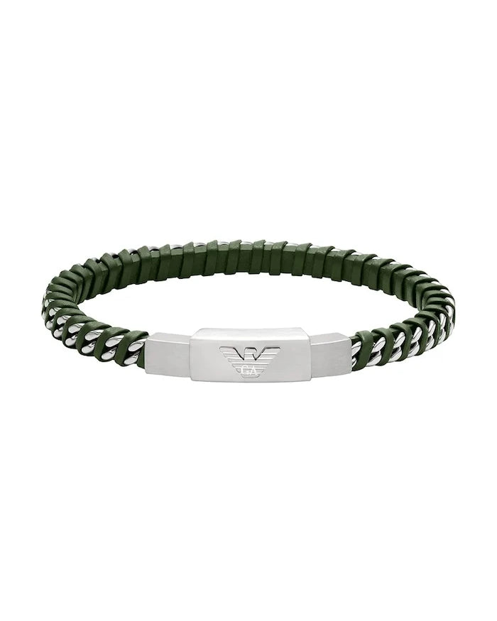 Emporio Armani erkek paslanmaz çelik Eagle Logo bileklik
