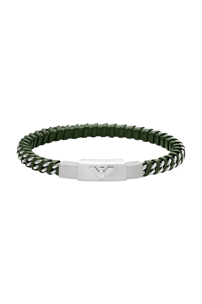 Emporio Armani erkek paslanmaz çelik Eagle Logo bileklik