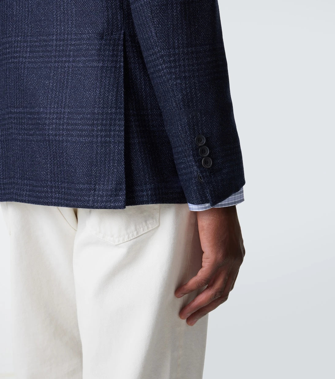 Thom Sweeney - Checked wool and silk blazer