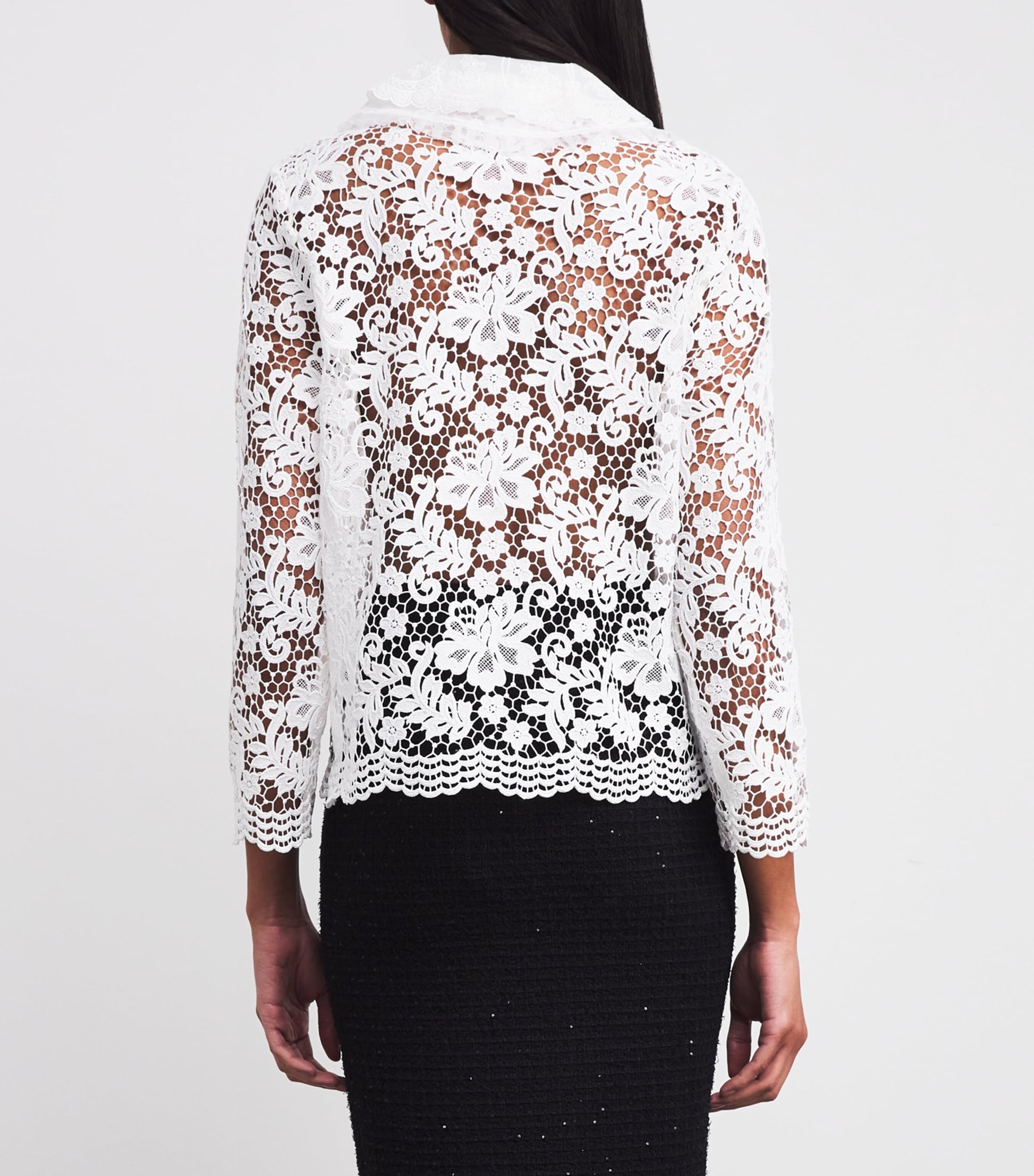 Self-Portrait White Lace Bow-Detail Blouse