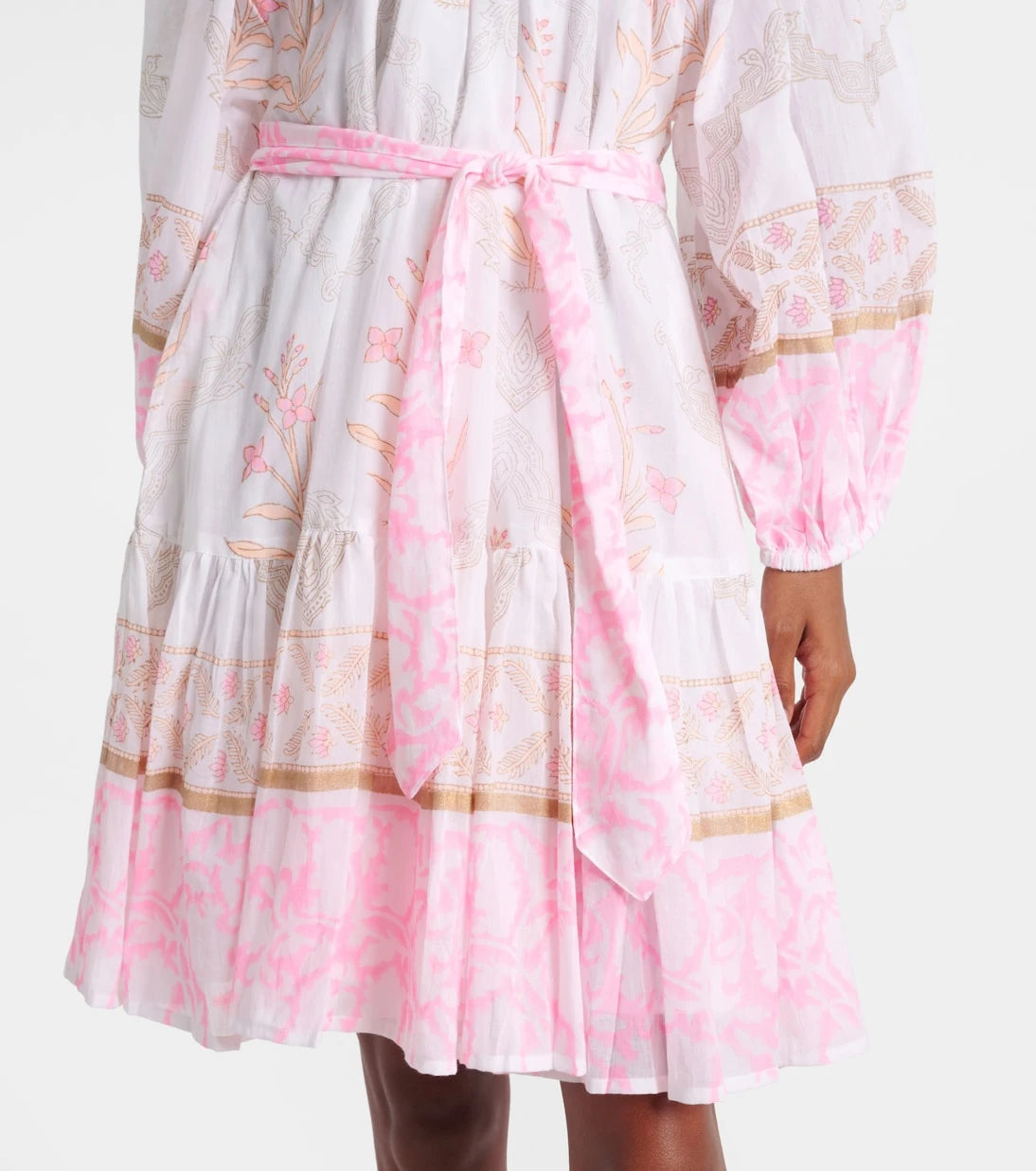 Juliet Dunn - Printed off-shoulder cotton minidress