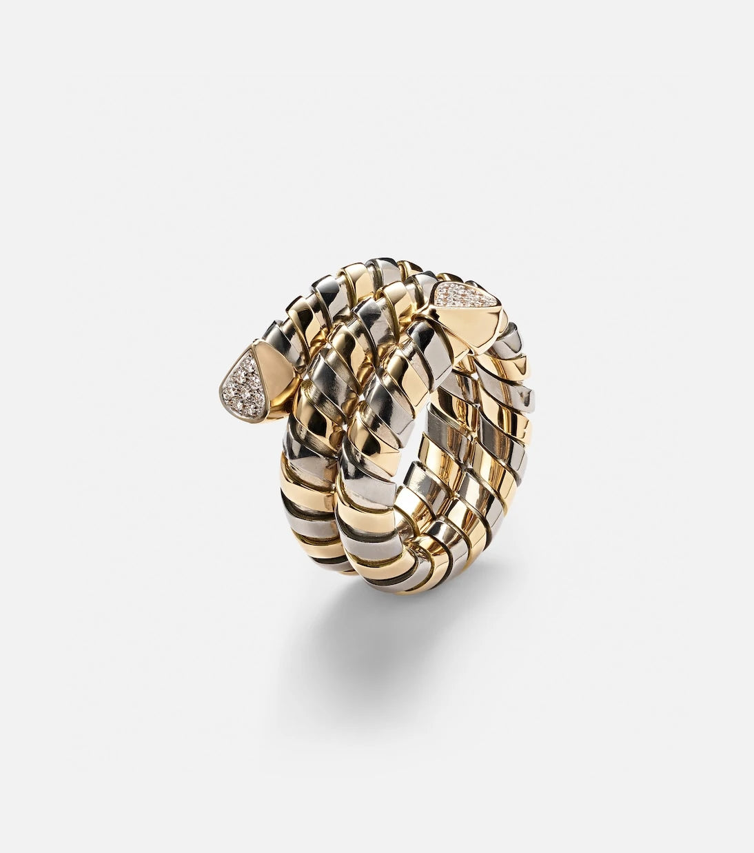 Marina B - Trisola 18kt gold and titanium ring with diamonds