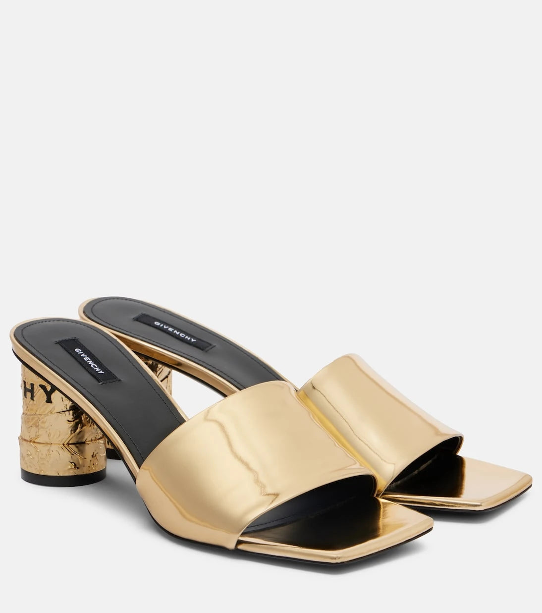 Givenchy - Tape 65 mirrored leather mules