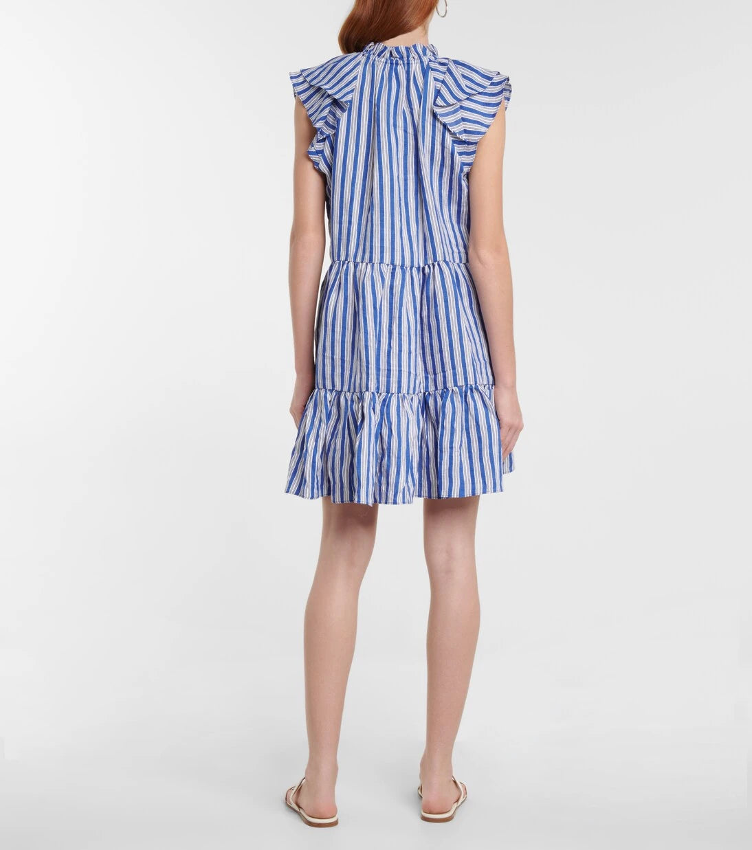 Veronica Beard - Striped linen-blend minidress