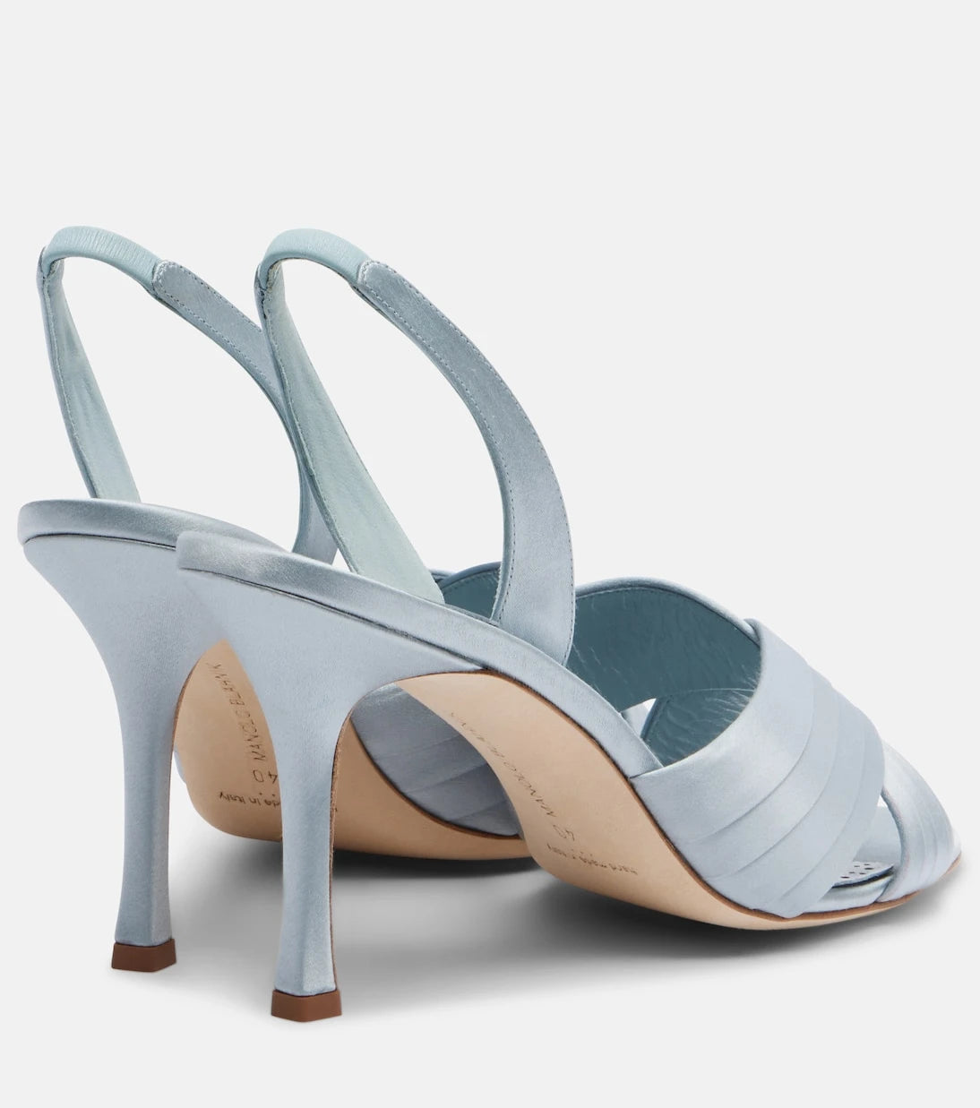 Manolo Blahnik - Viera 90 satin slingback sandals
