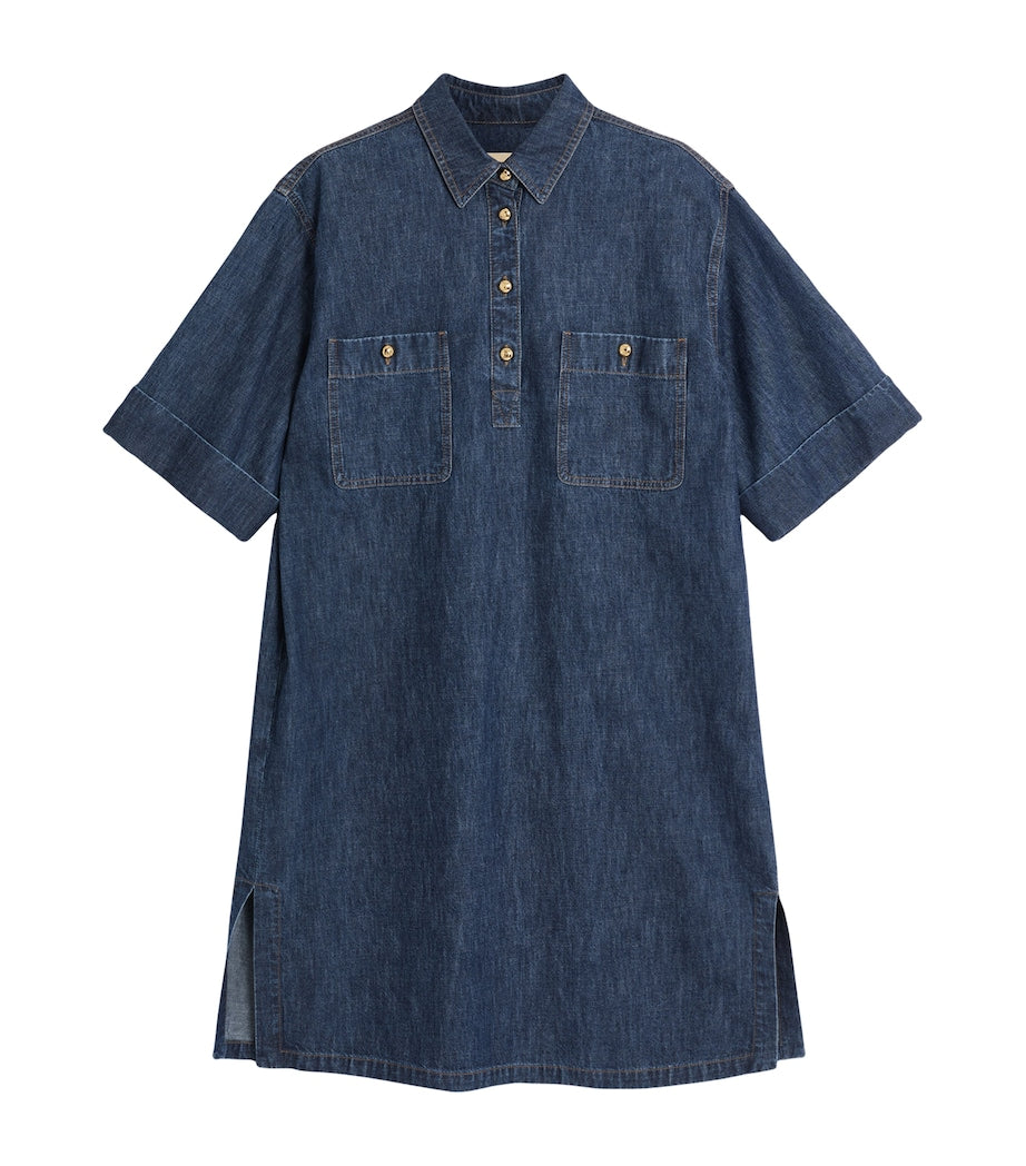 Valentino Blue Denim Midi Dress