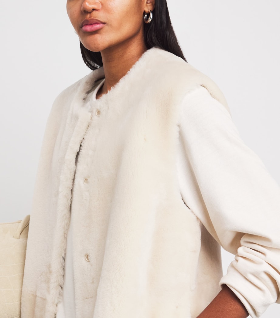 Toteme Ivory Shearling Gilet