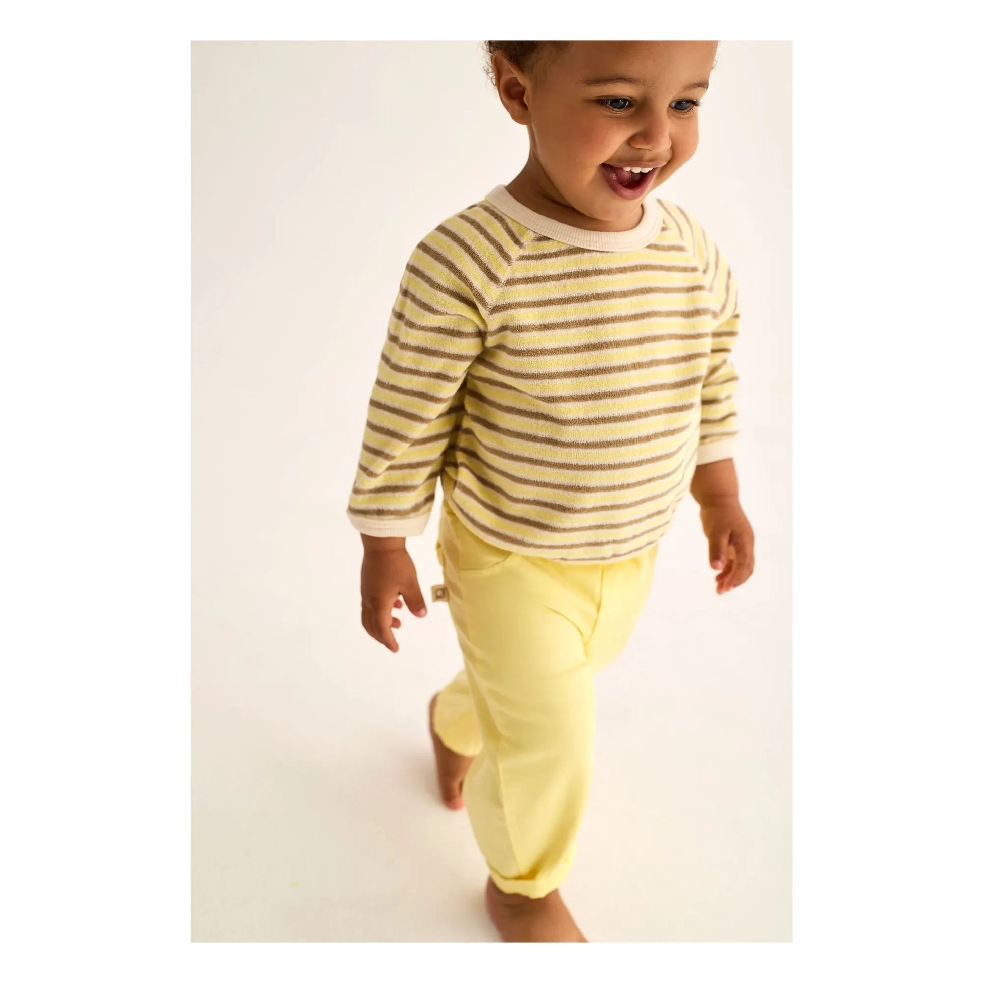 Cozmo - Fenix Striped Terry T-Shirt | Yellow