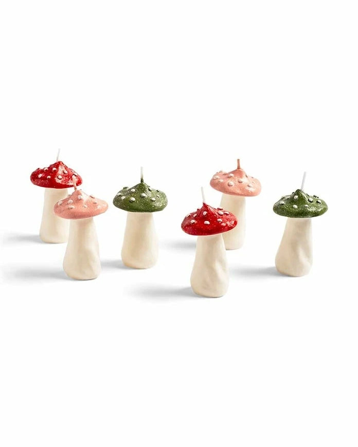 &k amsterdam Mushroom Dots Dekoratif Mum