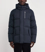 Moose Knuckles Navy Down Shearling-Trim 3Q Jacket