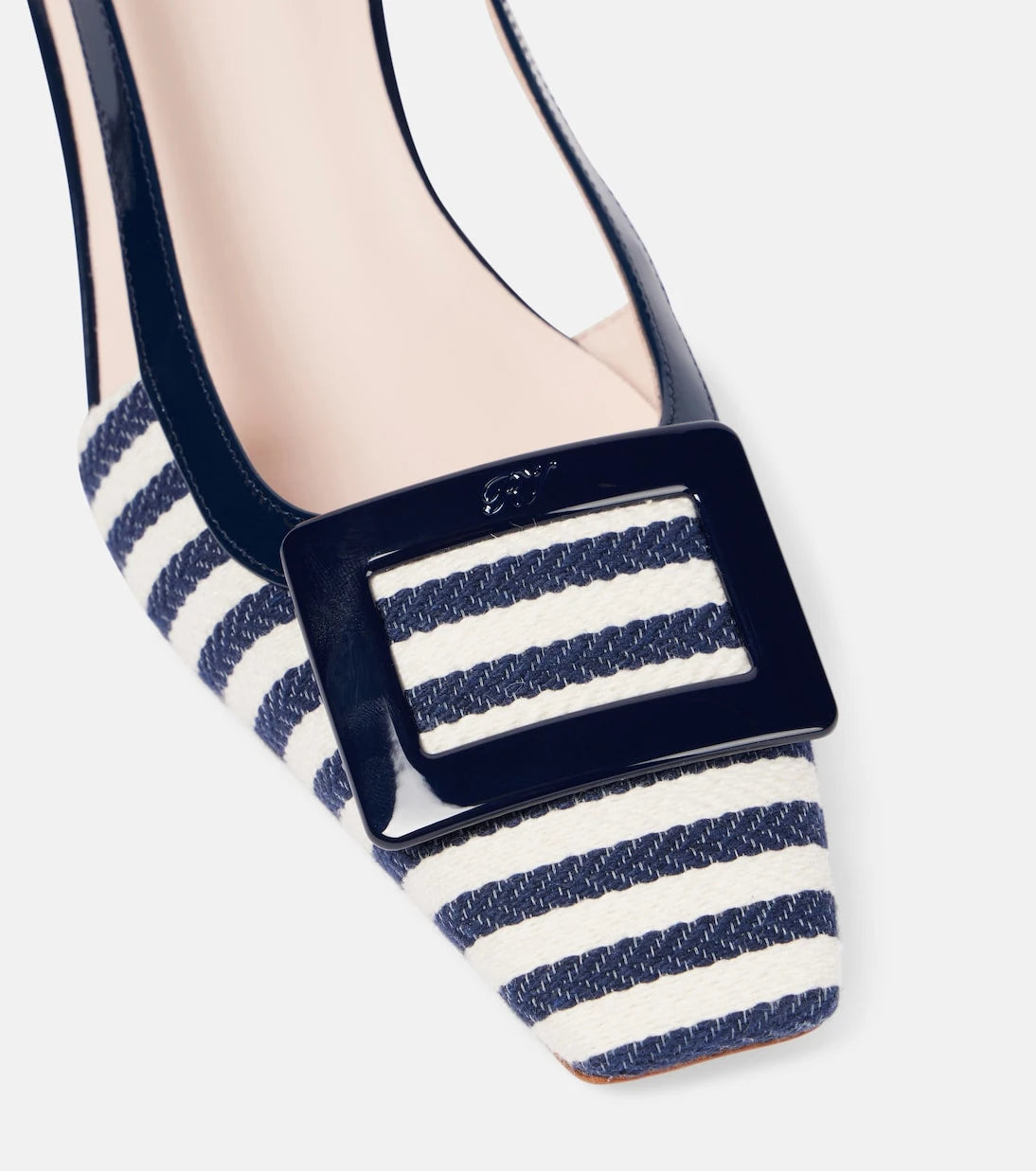 Roger Vivier - Belle Vivier 45 canvas slingback pumps