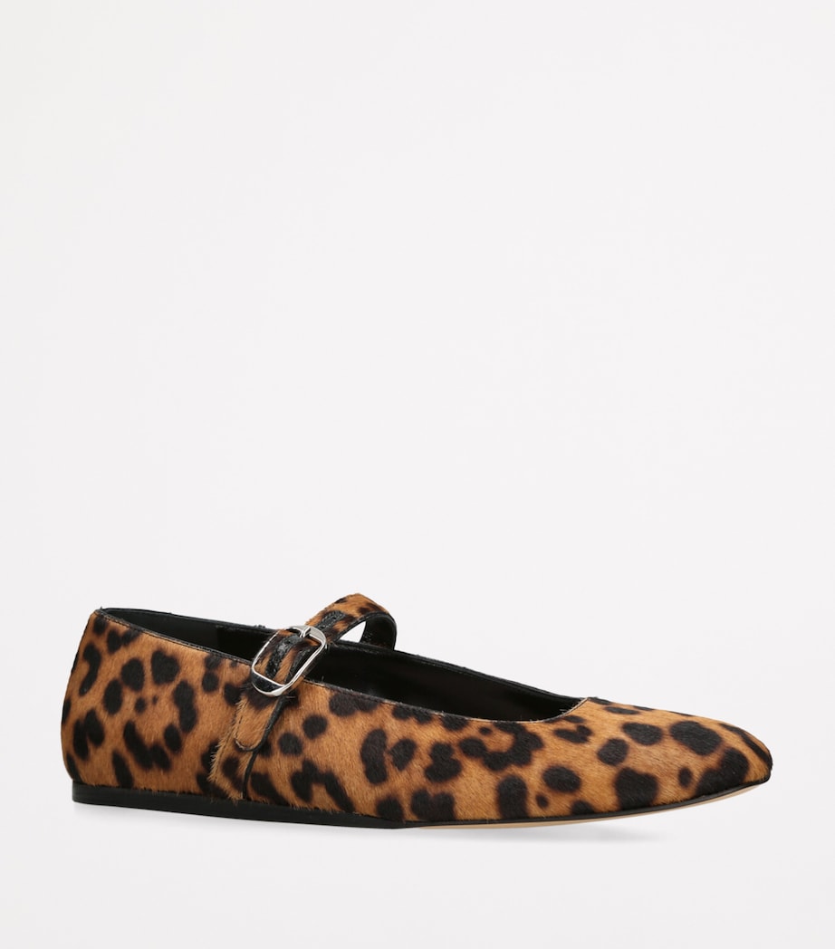 Le Monde Beryl Brown Calf Hair Mary Jane Ballet Flats