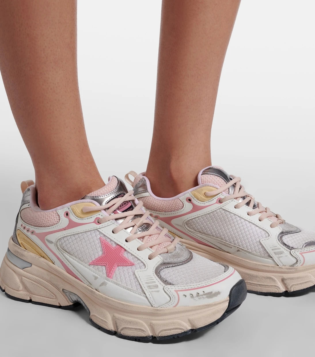 Golden Goose - Lightstar leather-trimmed sneakers