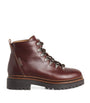 Weekend Max Mara Brown Leather Lace-Up Ankle Boots
