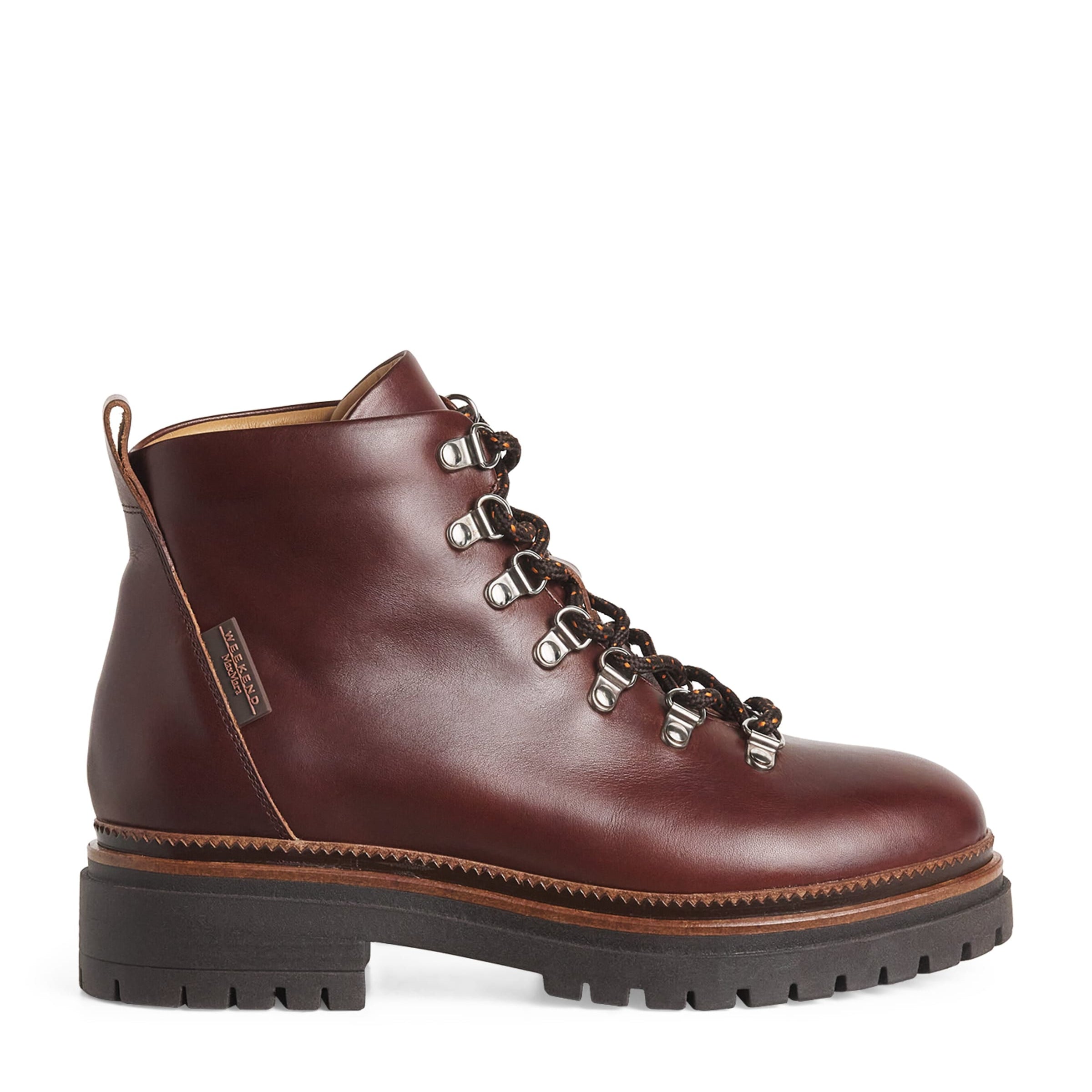Weekend Max Mara Brown Leather Lace-Up Ankle Boots