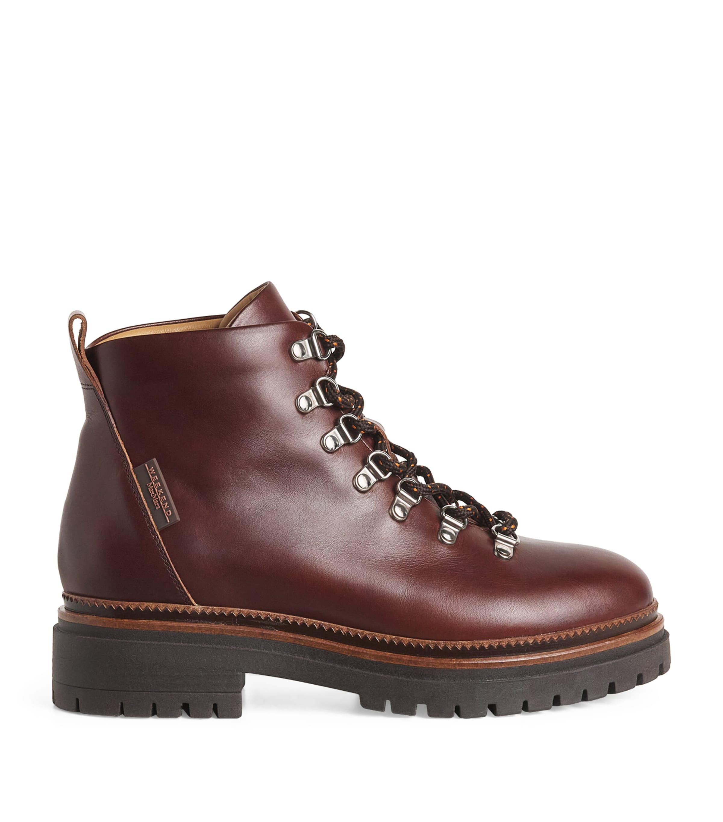 Weekend Max Mara Brown Leather Lace-Up Ankle Boots