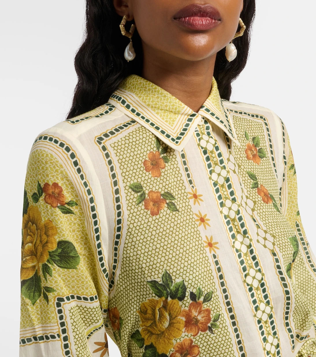 Alémais - Dixie belted printed ramie shirt dress