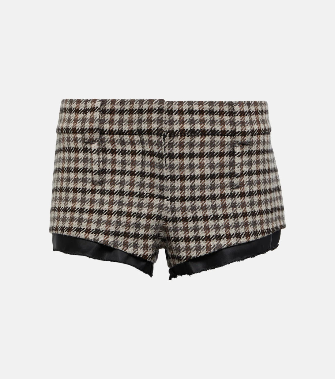 Miu Miu - Houndstooth virgin wool shorts
