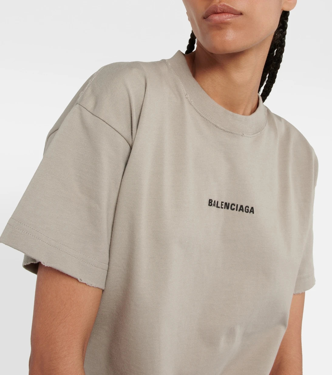 Balenciaga - تي شيرت قطني بشعار العلامة