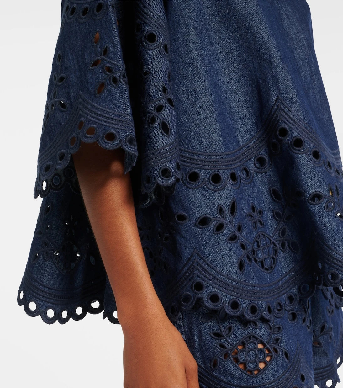 Zimmermann - Mahon broderie anglaise denim top
