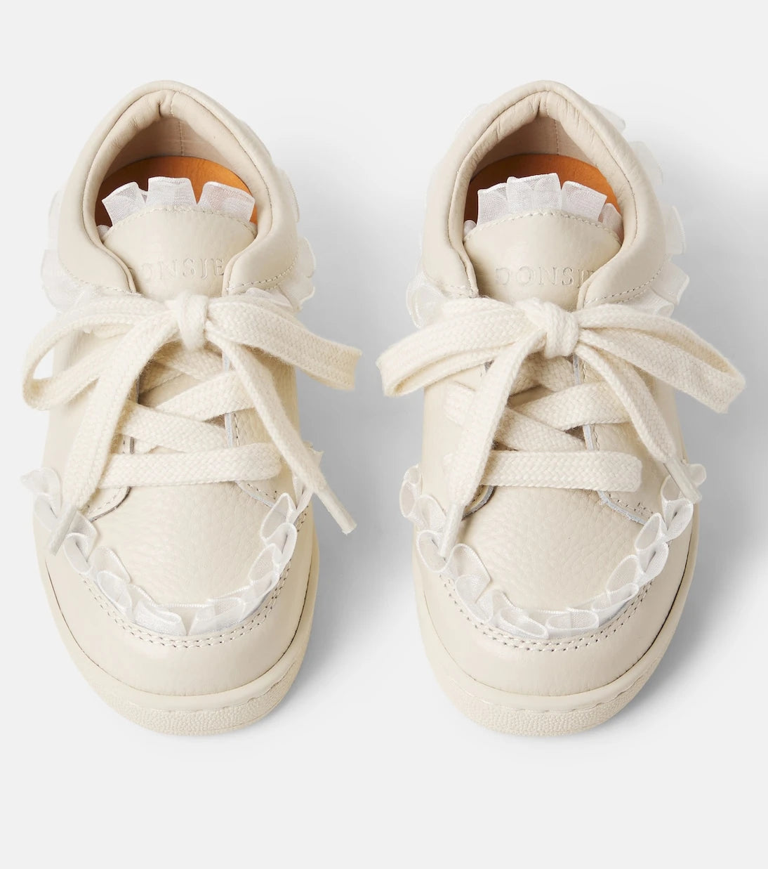 Donsje - Lisel tulle-trimmed leather sneakers